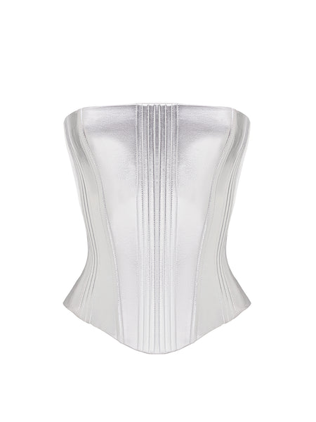 Lacquered corset top