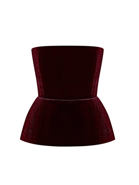 Velvet peplum corset top