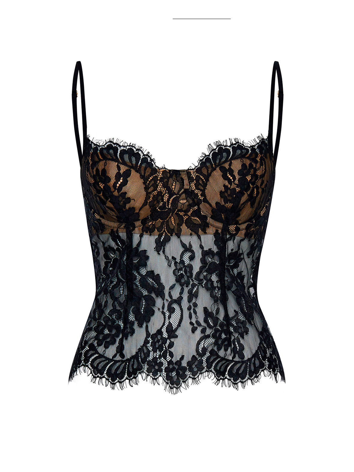 Scallop-edged lace bustier top Black RC24S035А001 - buy at the online ...
