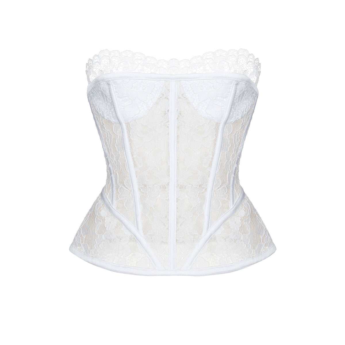 Buy ZITIQUE French Embroidered Lace Corset Soft Steel Beauty Back Bra-White  2024 Online