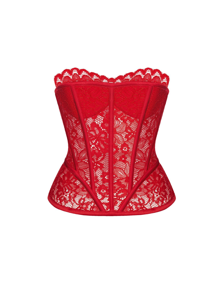 Lace corset top Red RC22F031A030 - buy at the online boutique