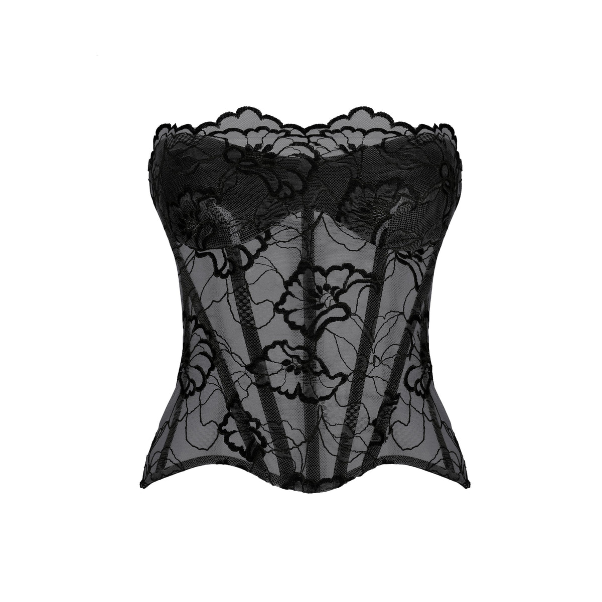Rozie Corsets Floral Corset Top in Black