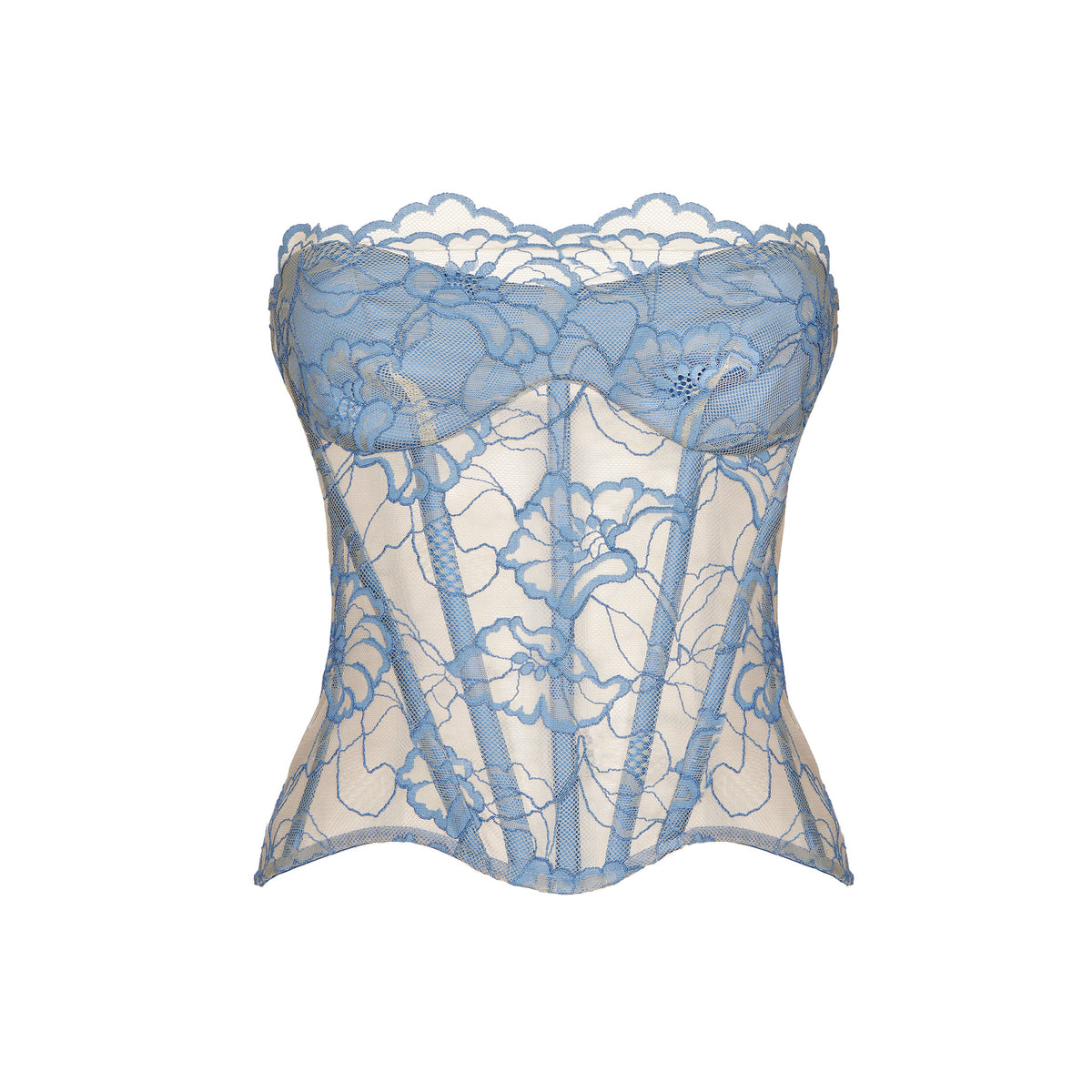 Lace corset top Blue RC23S001A027 - buy at the online boutique RozieCorsets