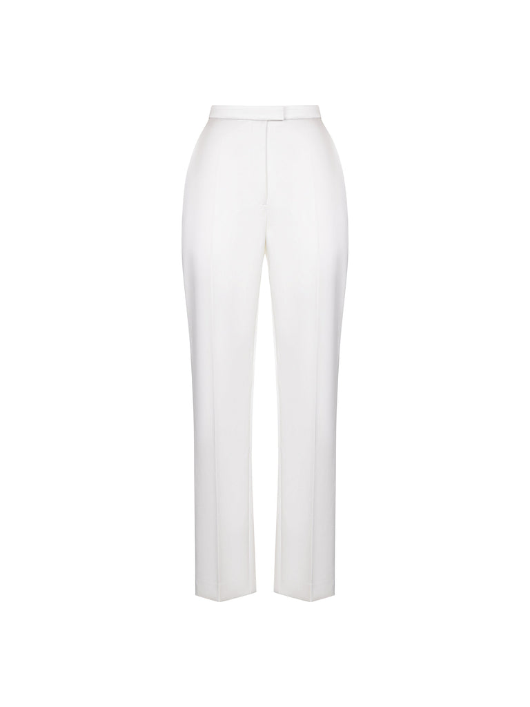 Satin cigarette pants White RC23S056D002 - buy at the online boutique  RozieCorsets