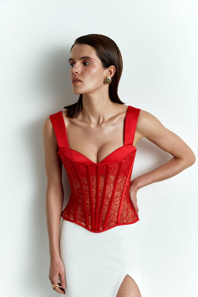 and lace bustier corset top–